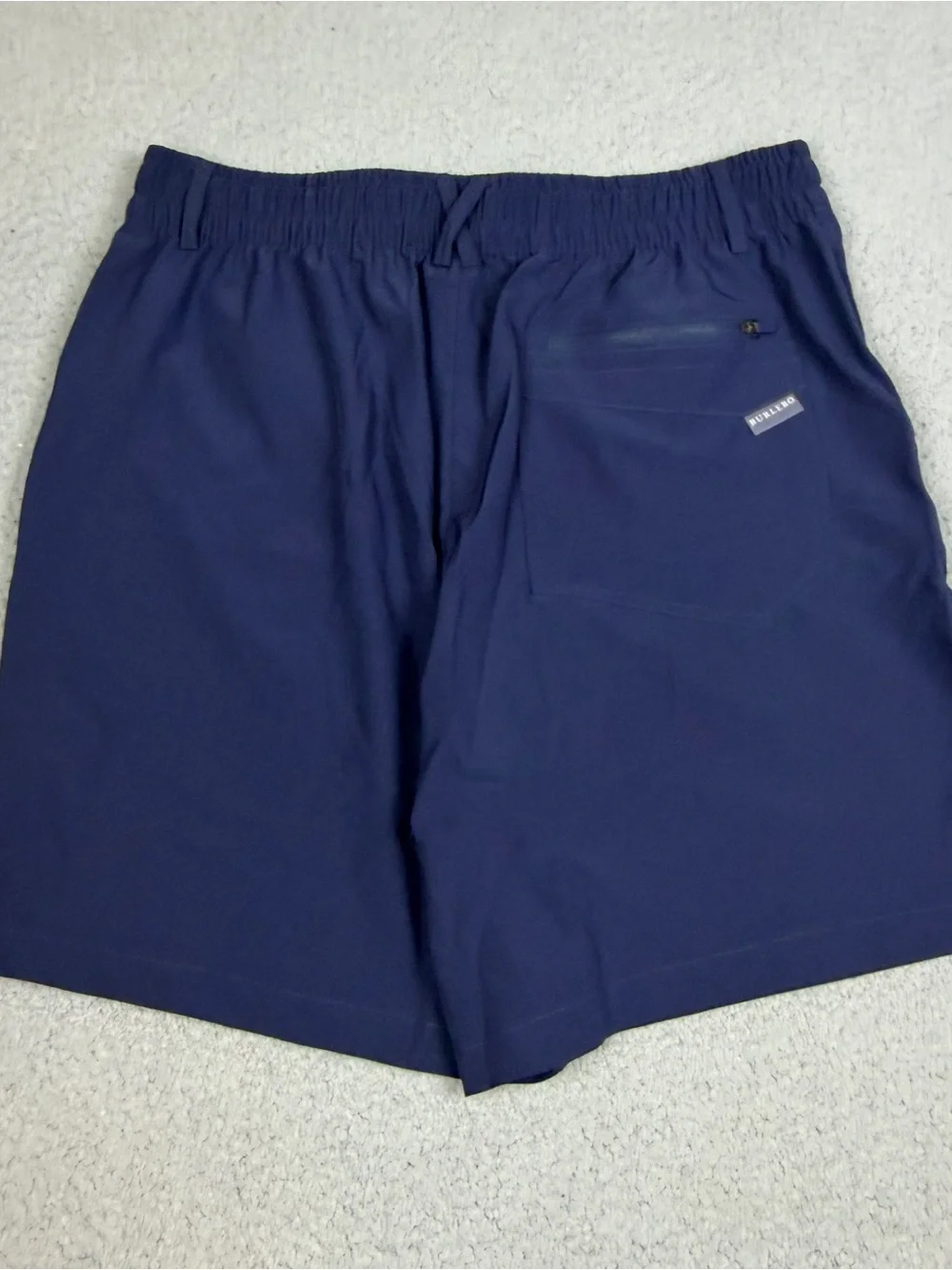 BURLEBO Performance Shorts Men's Medium Navy Athletic Elastic Waist Pockets
